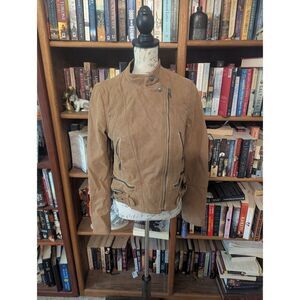 Free We The Free people Fenix Vegan Leather Moto Jacket Heavy Coat Zips Women S